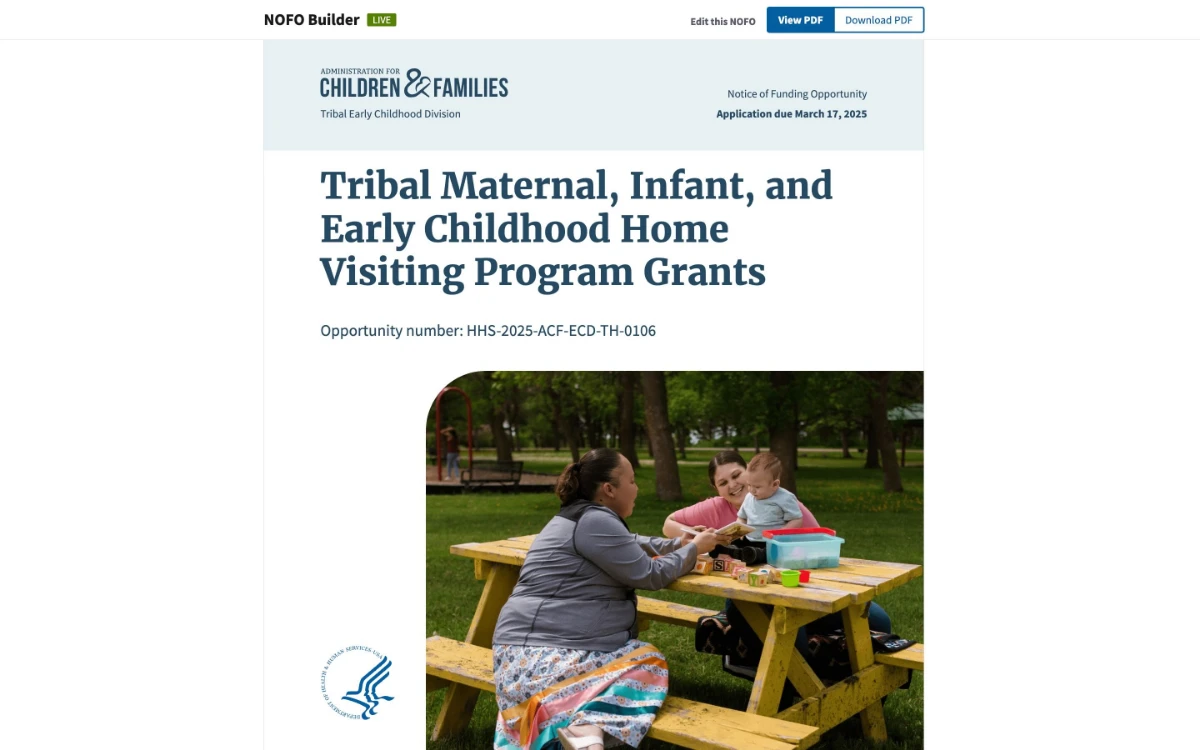 Grant announcement published with NOFO Builder